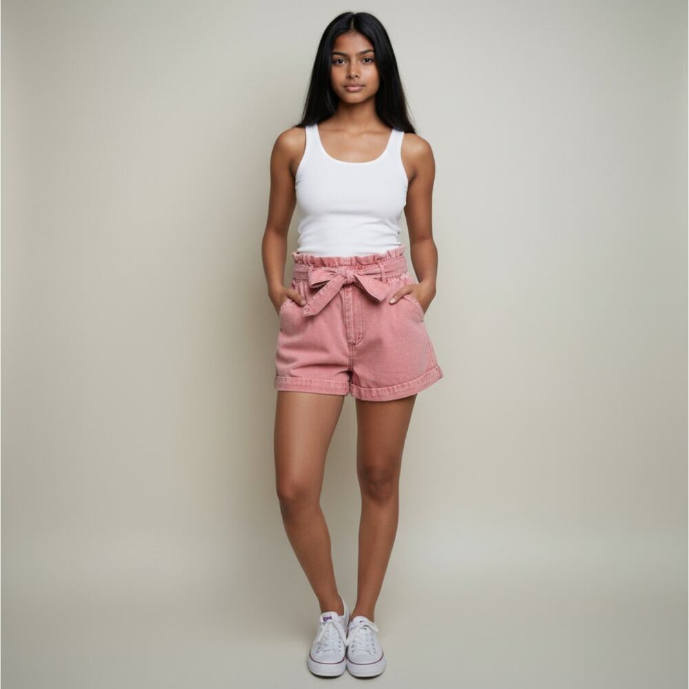 Pink Women's Tie-Waist Shorts